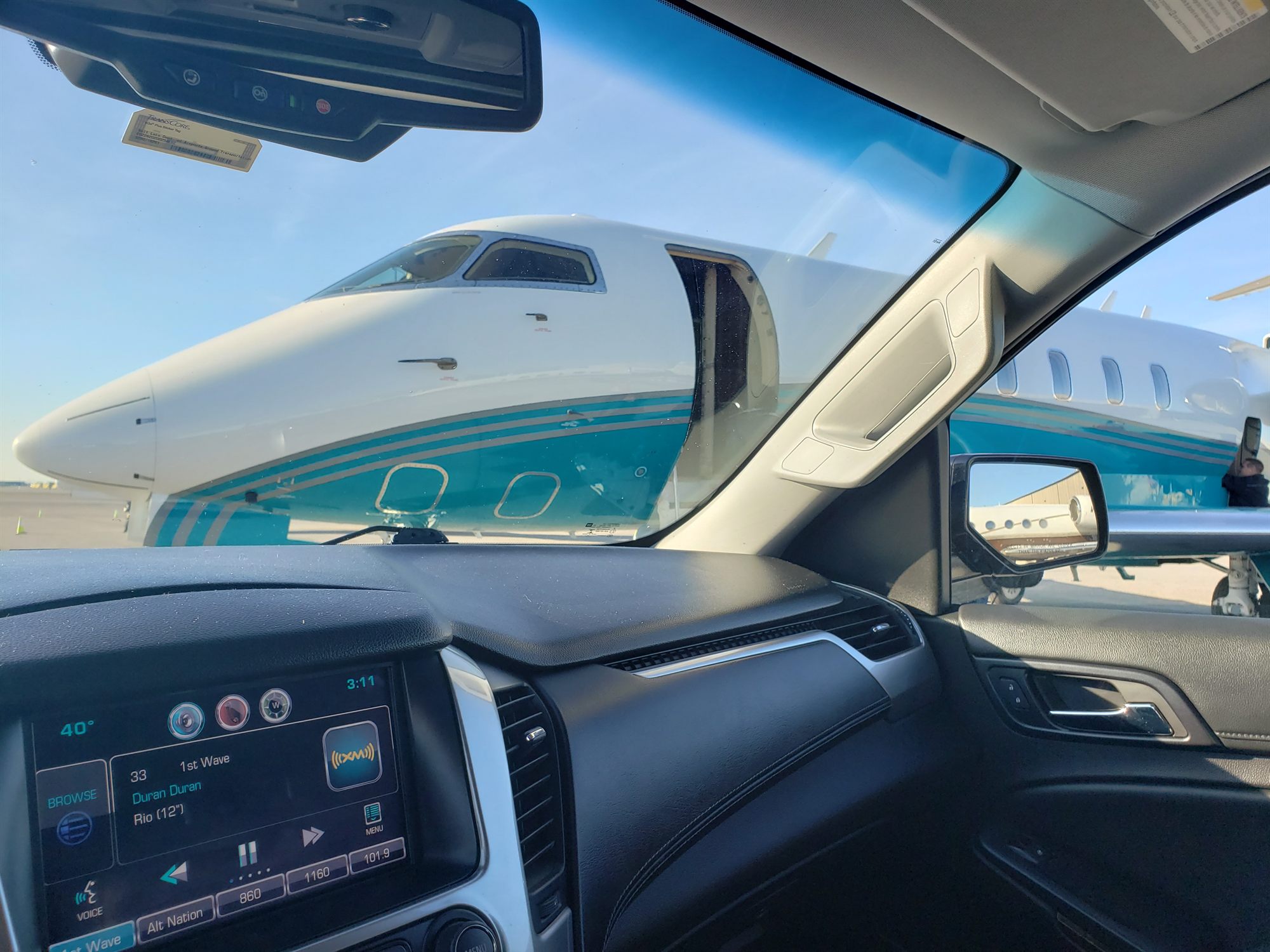 Waiting beside a private jet on the SLC ramp